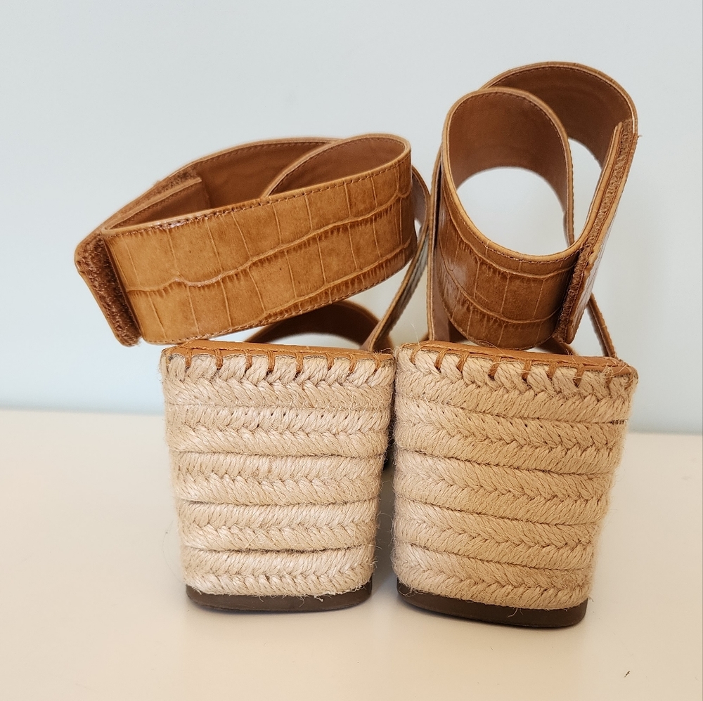 Franco Sarto Carezza Ankle Wrap Eapadrille Wedge Sandals Size 10 - Picture 9 of 11